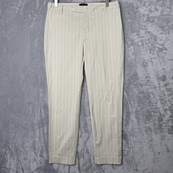 Gap Pants Womens 8 Neutral Print Aubrey Stretch City Capri Beige Geometric - Picture 1 of 10